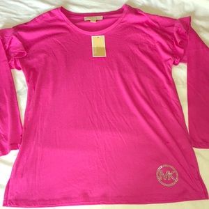 NWT Michael Kors Ultra Pink Longsleeves Tops